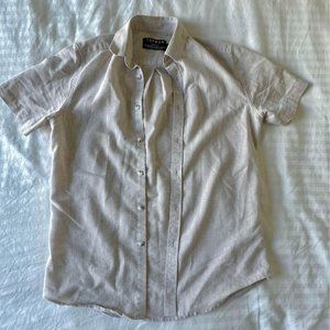 Topman Beige/Cream Casual Button Up